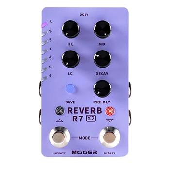 Процессор эффектов Реверберации MOOER R7 REVERB X2 Содержит 14 Звуков Реверберации Для Поддержки Предустановленных Эффектов переключения Гитарные Аксессуары США