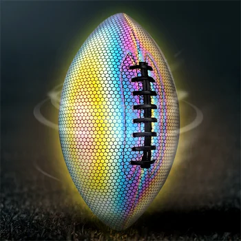 Размер # 9 Красочный Люминесцентный мяч для регби из искусственной светоотражающей кожи Для американского футбола Стандартный Мяч для тренировок взрослых Оливковый мяч