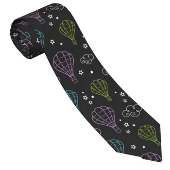 Разноцветные воздушные шары с облаками и звездами, мужской галстук, шелковый полиэстер, 8 см, классический галстук для повседневной носки для мужчин