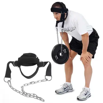 Регулируемый головной ремень, тренажер для тренировки шеи, тренажер для тренировки шеи с регулируемой длинной стальной цепью и ремешком
