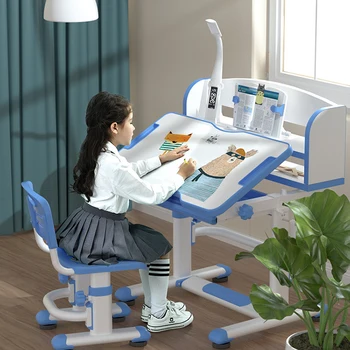 Регулируемый угол наклона столешницы, стол для занятий с детьми, стол для коррекции осанки, многофункциональный стол для занятий с книжным шкафом