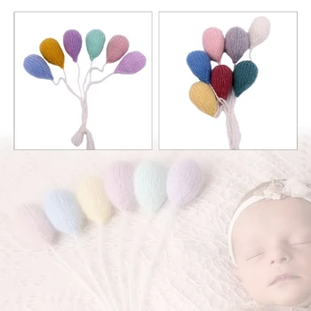 Реквизит для фотосъемки новорожденных, красочный вязаный набор воздушных шаров, реквизит для фотосессии малышей, фон для фотосъемки своими руками, Декоры, подарок для душа