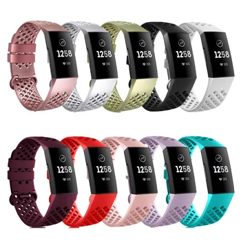 Ремешок для Fitbit Charge 4 3-полосный сменный ремешок для часов smart Watch Sport Дышащий Силиконовый браслет Fitbit Charge 3/3 SE band