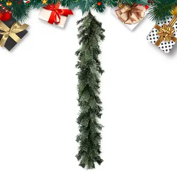 Рождественская гирлянда из зелени, искусственная сосновая гирлянда для создания рождественской атмосферы, рождественские украшения, гирлянда с кольцом для подвешивания Для