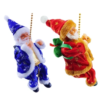 Рождественская игрушка-подвеска с праздничной музыкой Санта-Клауса и игрушечной лестницей для лазания