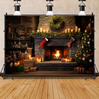 Рождественские фоны для фотосъемки в помещении SHUOZHIKE, гостиная, ресторан, внешняя стена, фоновый реквизит для фотостудии, QS-56