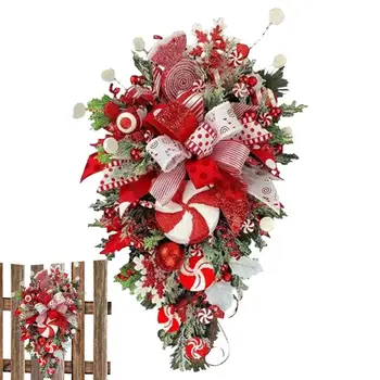 Рождественский венок, имитирующий кольцо из цветочной лозы, украшения из сосновых шишек, украшение Рождественской елки, венок, оформление дверей и окон