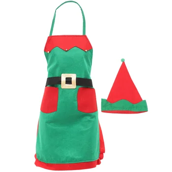 Рождественский костюм эльфа в фартуке для женщин, Модельная вечеринка, Декоративная шляпа из нетканого материала