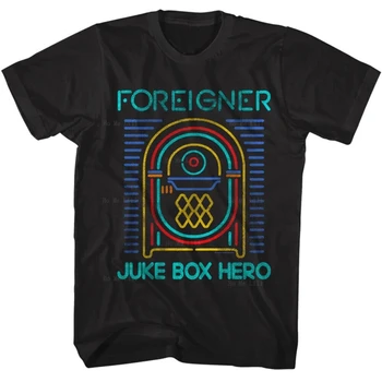 Рубашка иностранца, Неоновый музыкальный автомат, Герой Мужской рок-музыки, мем, 100% Хлопок, Спортивные футболки унисекс на заказ