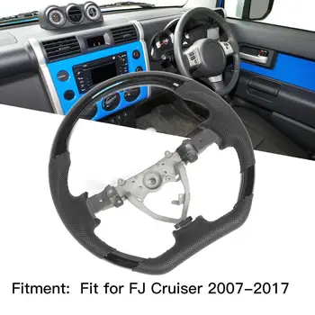 Рулевое колесо с гидроприводом | Перфорированная кожа | Плоское дно | Черная строчка | Для FJ Cruiser 2007-2017