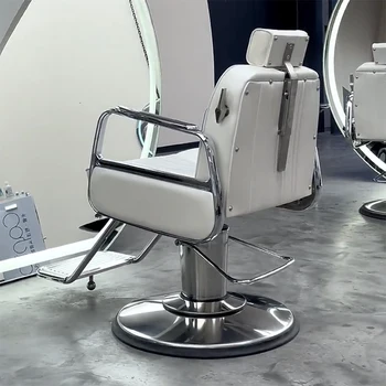 Салонные парикмахерские кресла на колесиках, удобные поручни, парикмахерские кресла на стойке регистрации, коммерческая мебель Silla Barberia RR50BC