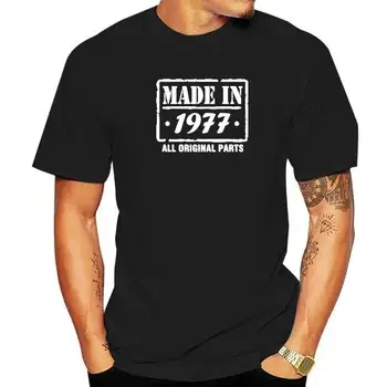 Сделано в 1977 году, 44 года со дня рождения, Забавная мужская графическая мода, Новые хлопковые футболки с коротким рукавом, футболка Harajuku с круглым вырезом
