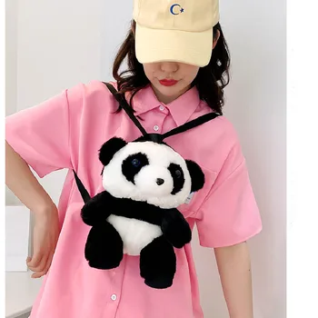 Сердце девушки милая кукла панда плюшевый рюкзак мультяшная панда маленький школьный ранец подарочная сумка для девочки