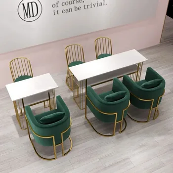 Скандинавские одинарные и двойные маникюрные столы для салона красоты, маленькие профессиональные маникюрные столы, Простой двойной маникюрный стол и набор стульев