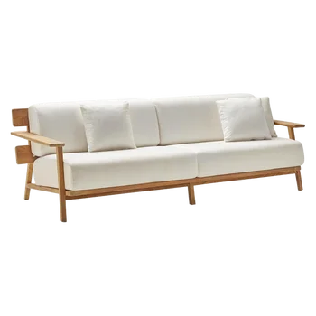 Скандинавский уличный диван из тикового дерева, внутренний дворик, водонепроницаемая и солнцезащитная мебель для отдыха в отеле.