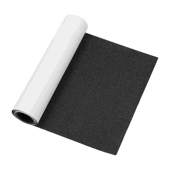 Скейтборд LIOOBO 80x20 см, клейкая лента, лист наждачной бумаги для педальной лестницы, инвалидной коляски (черный, случайная защитная пленка)