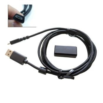 Сменный кабель для зарядки мыши ESTD, черный плетеный адаптер USB-Micro для беспроводных игровых мышей Logitech G502 Lightspeed-