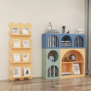 Современный детский гарнитур из цельного дерева без комбинированного фона настенный шкаф книжный шкаф для кабинета креативный книжный шкаф
