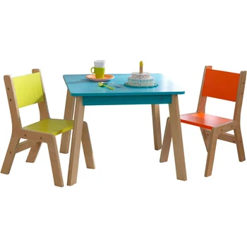 Современный детский набор для стола и стула Highlighter - яркая деревянная детская мебель, подарок для детей 3-8 лет