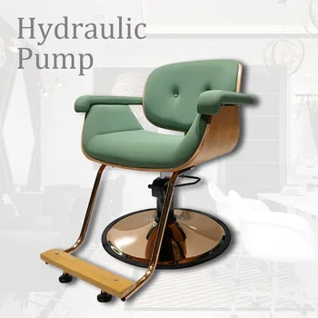Современный дизайн гуманизации Парикмахерское кресло с золотой основой, утолщенная губка, удобное парикмахерское кресло