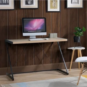 Современный компьютерный стол, письменные столы с металлическими ножками Z Design, подходящие для спальни, кабинета, офиса, светлый дуб
