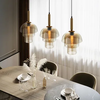 Современный свет, Роскошный Простой подвесной светильник для ресторана, креативный дизайн стекла, светодиодная люстра для спальни, столовой, светильников для прохода