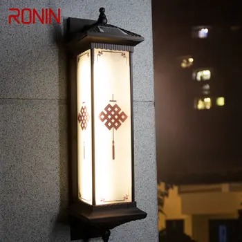 Солнечный настенный светильник RONIN для творчества на открытом воздухе, бра с китайским узлом, светодиодный Водонепроницаемый IP65 для дома, виллы, балкона, двора