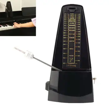 Стандартный Черный Механический Метроном для Фортепиано / Гитары / Скрипки / Барабанов и Других Инструментов Башенного Типа Универсальный Метроном