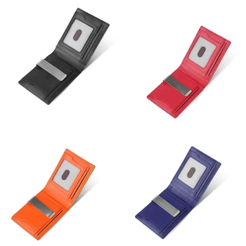 Стильный мужской кошелек-держатель для кредитных карт, защищенные от блокировки кошельки для денег из искусственной кожи с зажимом для денег