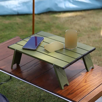 Стол для кемпинга, барбекю на открытом воздухе, ультралегкий портативный мини-стол из алюминиевого сплава, складной, легкий и удобный для переноски, прочный