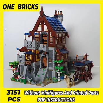 Строительные блоки Moc, модель замка, Средневековый замок, Технические кирпичи, сборка своими руками, Строительные игрушки для детей, праздничные подарки