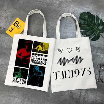 Сумка для покупок Arctic Monkeys Rock, джутовая сумка для покупок, сумка-тоут для покупок, многоразовый чехол Bolsa Compra Sacolas