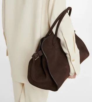 Сумка из воловьей кожи Margaux15, сумка-тоут Большой емкости, Минималистичная Повседневная сумка из натуральной кожи для поездок на работу.