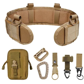 Тактический боевой пояс MOLLE Для мужчин, Комплект боевых ремней, военный Внутренний Поясной ремень с сумкой для телефона и инструментов