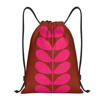 Твердый Вишнево-розовый рюкзак на шнурке для женщин и мужчин, Спортивный рюкзак для спортзала, Портативная сумка для покупок Orla Kiely, сумка-мешок
