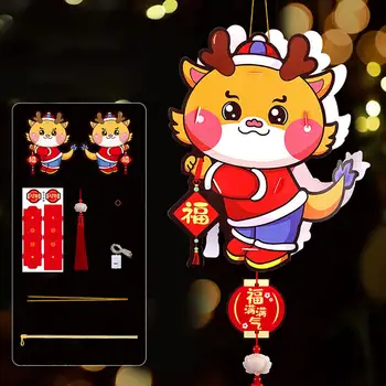 Трехмерный фонарь Ручной работы, традиционные китайские фонарики с драконами для новогоднего украшения, светящиеся переносные праздничные весенние