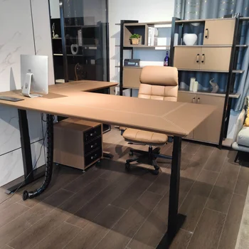 Угловой электрический подъемный стол для компьютерного стола с регулируемой высотой рабочего стола угловой стол для президента 2,0 метра