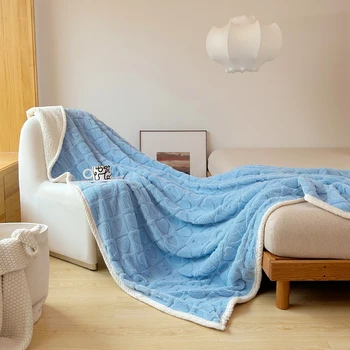 Удобное фланелевое одеяло Автомобильное дорожное одеяло Зимнее утепленное одеяло для сна Покрывало для кровати Одеяло для офисного ланча Кондиционер