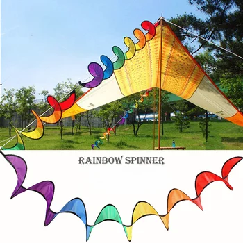 Украшение палатки для кемпинга радужного цвета, складная ветряная мельница со спиралью радуги, украшение газона для дома, классическая игрушка 1ШТ