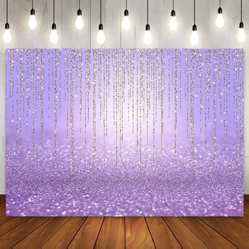 Фиолетовый блестящий занавес Боке, Рождественский Абстрактный фон для девочек, женщин, Украшение баннера для вечеринки по случаю Дня рождения, Фон для фотосъемки