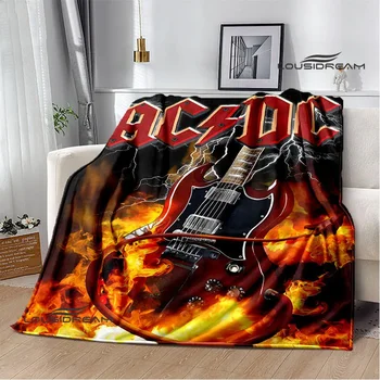Фланец одеяла с принтом рок-группы AC / DC в стиле ретро, теплое одеяло, одеяла для пикника, покрывало cubre cama, подкладка для кровати, подарок на день рождения