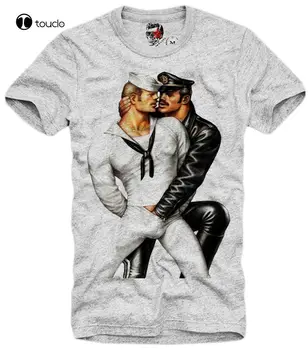 Футболка с изображением моряка-гея, мужчины-бойфренда, влюбленных В Тома Из Финляндии, Кожаная куртка, футболка