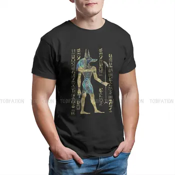 Футболка с круглым вырезом с орнаментом Египетского Анубиса, классическая футболка из полиэстера Древнего Египта, мужские топы, Модная распродажа