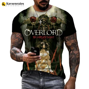 Футболки Overlord Для мужчин И женщин, футболка с 3D принтом Overlord, Модная Повседневная футболка в стиле Харадзюку, Модная уличная Одежда, Футболки, Топы 6XL