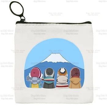 Холщовый кошелек для монет Yuru Camp, холщовая сумка из аниме, Маленькая квадратная сумка, сумка для ключей Nadeshiko, сумка для хранения карточек, мультяшная сумка для монет