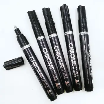Хромированная маркерная ручка с глянцевым эффектом, уникальный пластик со светоотражающими чернилами 0,7 / 1/3 мм, хромированная ручка для рисования на стекле