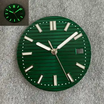 Циферблат для часов с ногтями 30,5 мм + стрелки (3 шт./комплект) Набор Сменных аксессуаров для Зеленых светящихся часов Подходит для механизмов NH35 / NH36