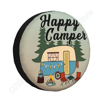 Чехол для Запасного Колеса Happy Camper Универсальные Чехлы Для Колес Защитный Чехол для Шин для RV Travel Trailer Camper Truck SUV 14 15 16 17 Дюймов