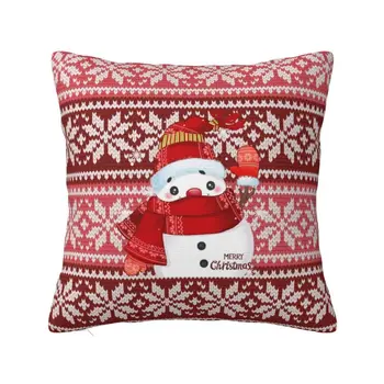 Чехол для подушки с рождественским снеговиком, двусторонний принт, гном, Новогодняя наволочка для гостиной, украшение наволочки