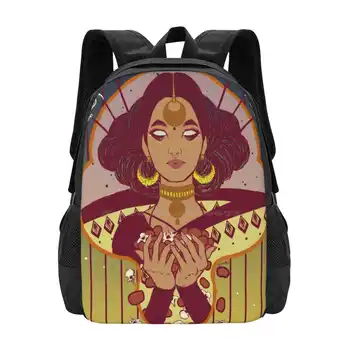 Школьная сумка Gulab Jam Большой емкости Рюкзак для ноутбука Портрет Бенгальского Сари Женские Сладости Кости